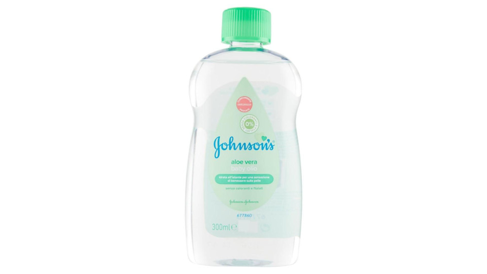 Johnson's Baby Olio Aloe Vera, Testato Da Pediatri E Dermatologi, 300ml