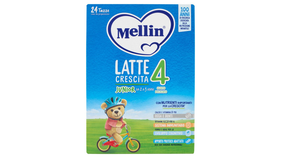 MELLIN 4 - Latte Crescita in Polvere, Fonte di Ferro e Iodio, dal 24° al 36° mese, 770g