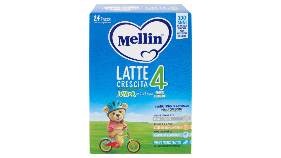 MELLIN 4 - Latte Crescita in Polvere, Fonte di Ferro e Iodio, dal 24° al 36° mese, 770g