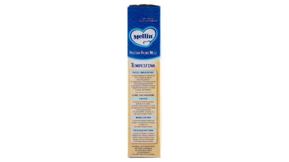 MELLIN Pastina 100% Naturale Tempestina con farina Grano Tenero 320 g