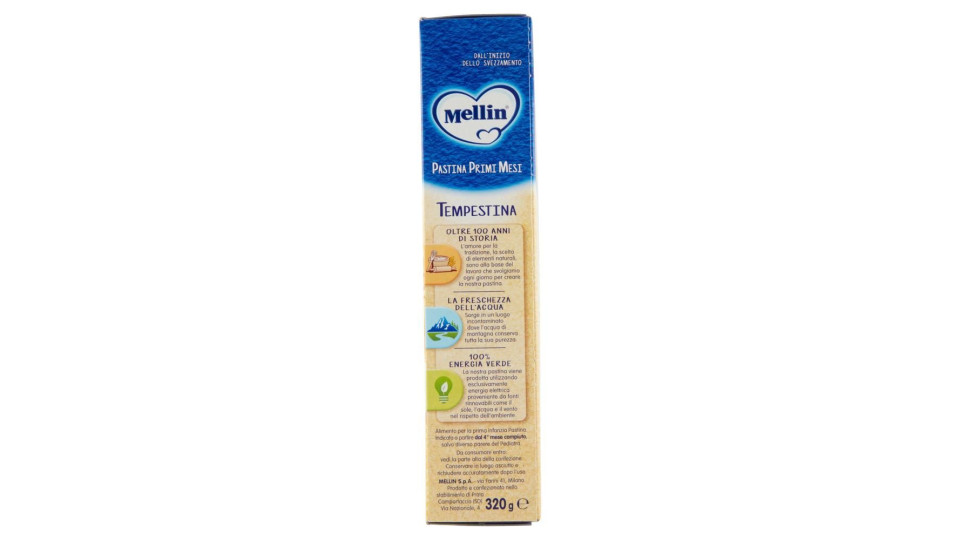 MELLIN Pastina 100% Naturale Tempestina con farina Grano Tenero 320 g