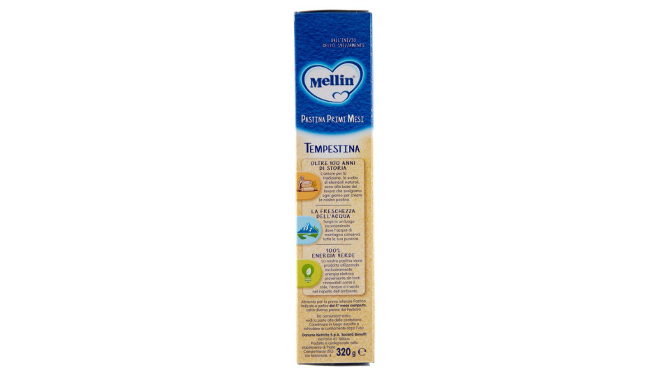 MELLIN Pastina 100% Naturale Tempestina con farina Grano Tenero 320 g