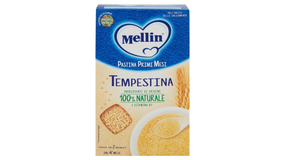 MELLIN Pastina 100% Naturale Tempestina con farina Grano Tenero 320 g
