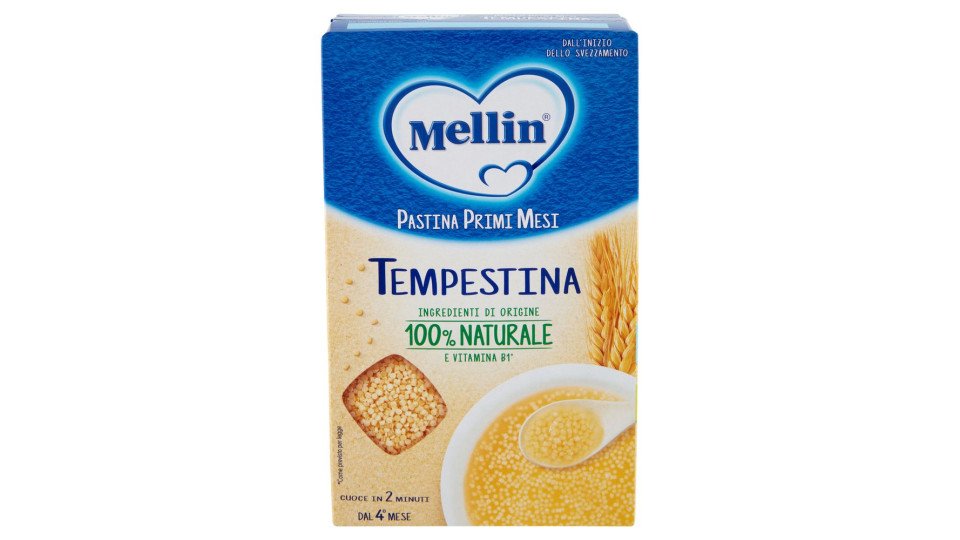 MELLIN Pastina 100% Naturale Tempestina con farina Grano Tenero 320 g