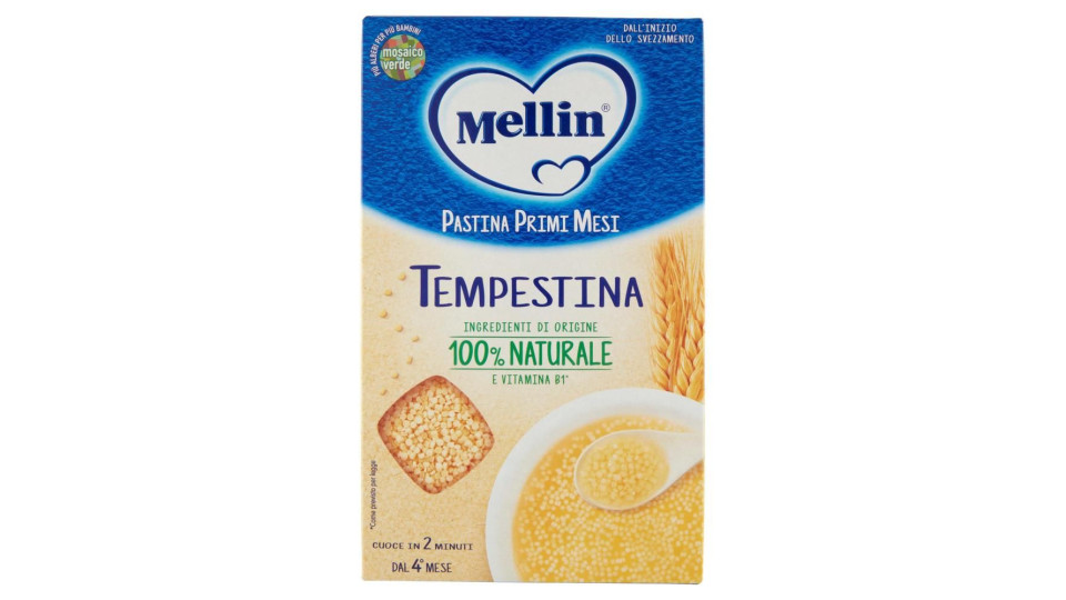 MELLIN Pastina 100% Naturale Tempestina con farina Grano Tenero 320 g