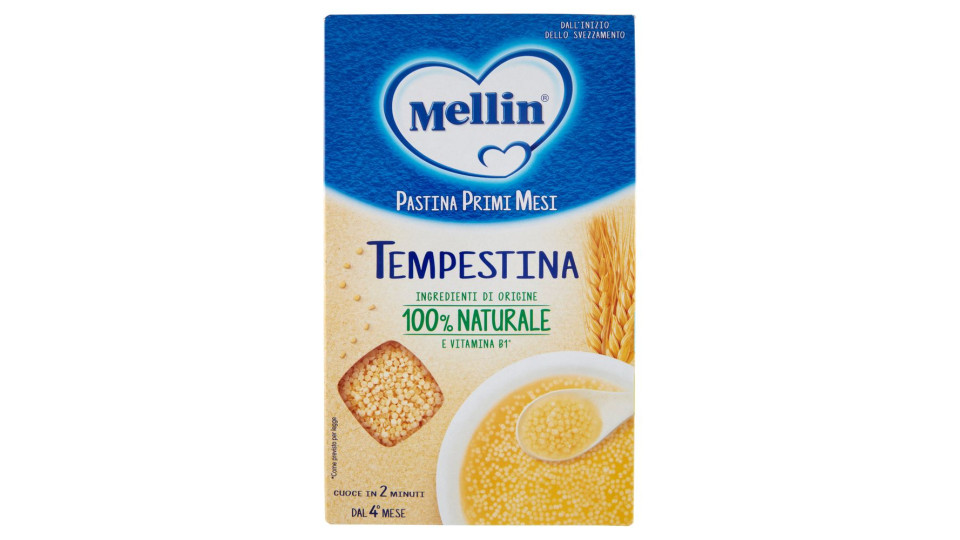 MELLIN Pastina 100% Naturale Tempestina con farina Grano Tenero 320 g