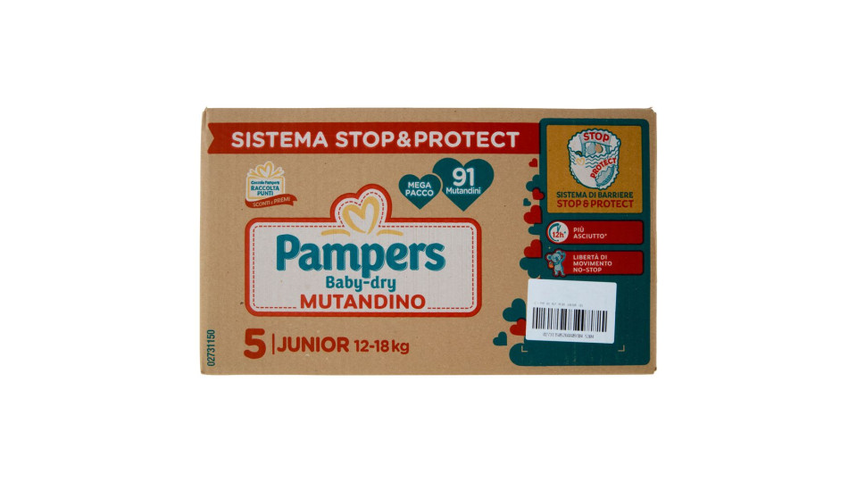 Pampers Baby-dry Mutandino Junior 90 pz