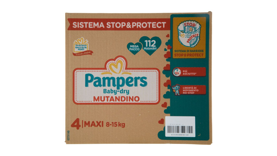 Pampers Baby-dry Mutandino Maxi 112 pz