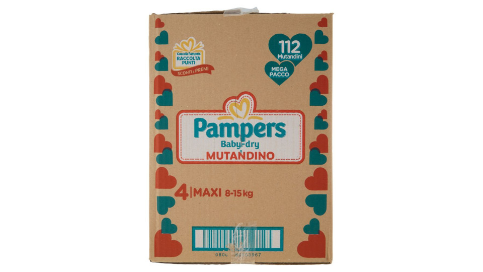 Pampers Baby-dry Mutandino Maxi 112 pz