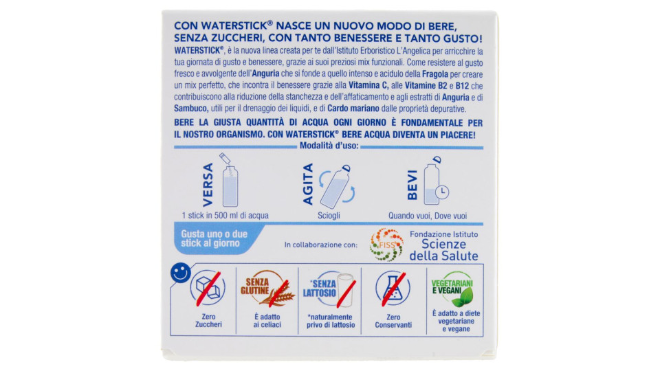 L'Angelica Waterstick Anguria e Fragola Detox 12 x 2 g