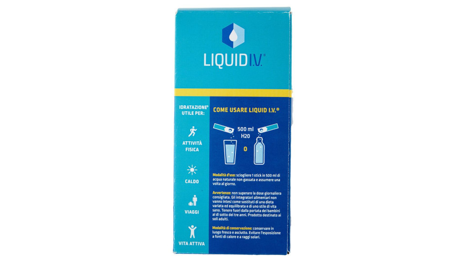 Liquid I.V. Hydration Multiplier Mix di Carboidrati ed Elettroliti in Polvere Lemon Lime 10 x 16 g