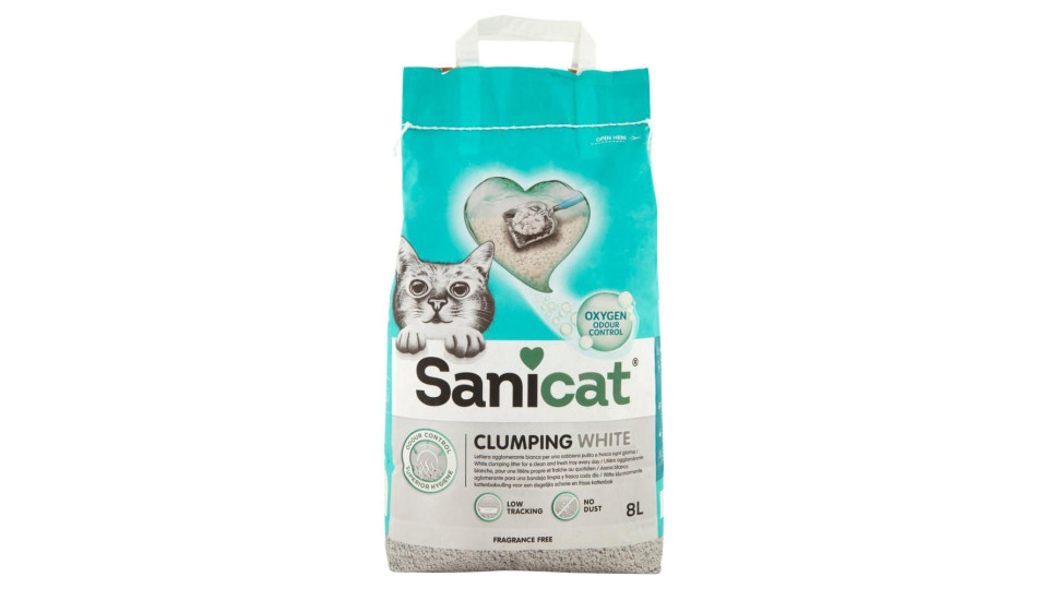 Sanicat Clumping White Lettiera agglomerante bianca 8 L