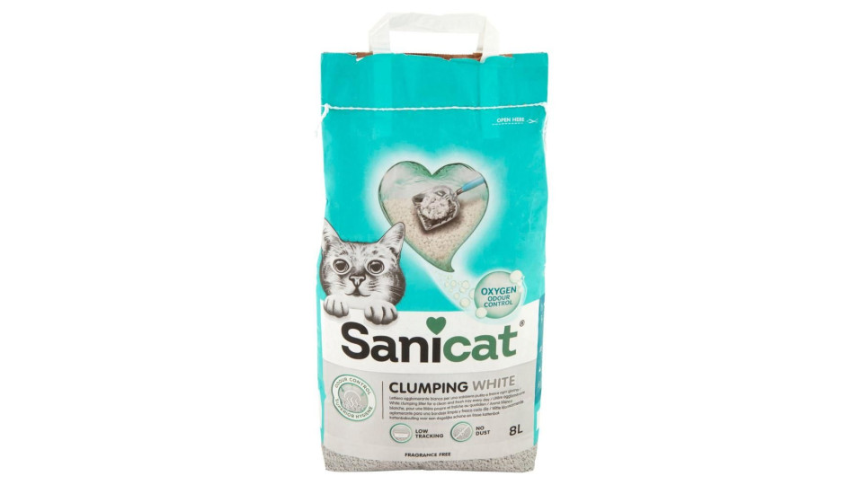 Sanicat Clumping White Lettiera agglomerante bianca 8 L