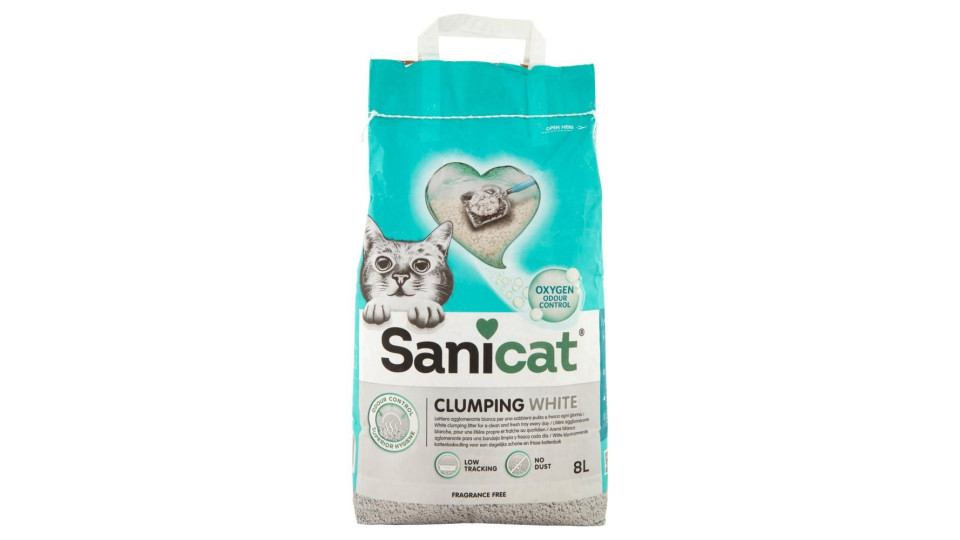 Sanicat Clumping White Lettiera agglomerante bianca 8 L