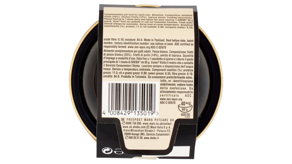 Sheba Filets Pesce Bianco da pesca sostenibile 60 g