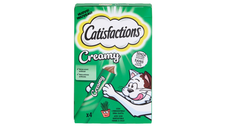 Catisfactions Snack Gatto Creamy Erba Gatta 4 x 10 g