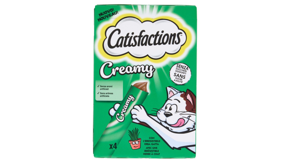 Catisfactions Snack Gatto Creamy Erba Gatta 4 x 10 g