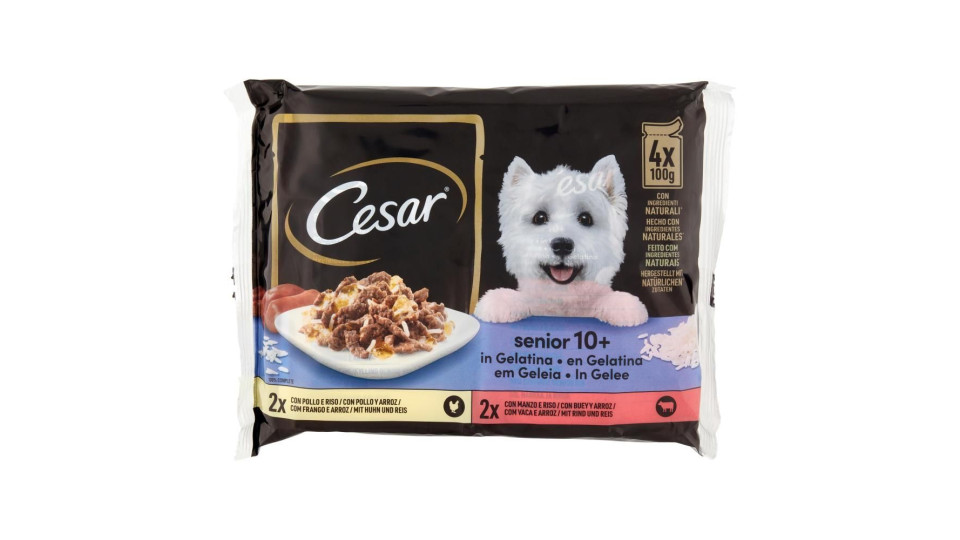 Cesar senior 10+ in Gelatina 4 x 100 g