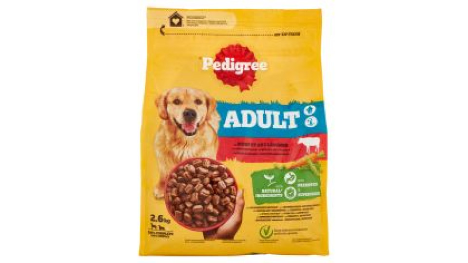 Pedigree Cibo Secco Cane Adulto Manzo Verdure 2.6Kg