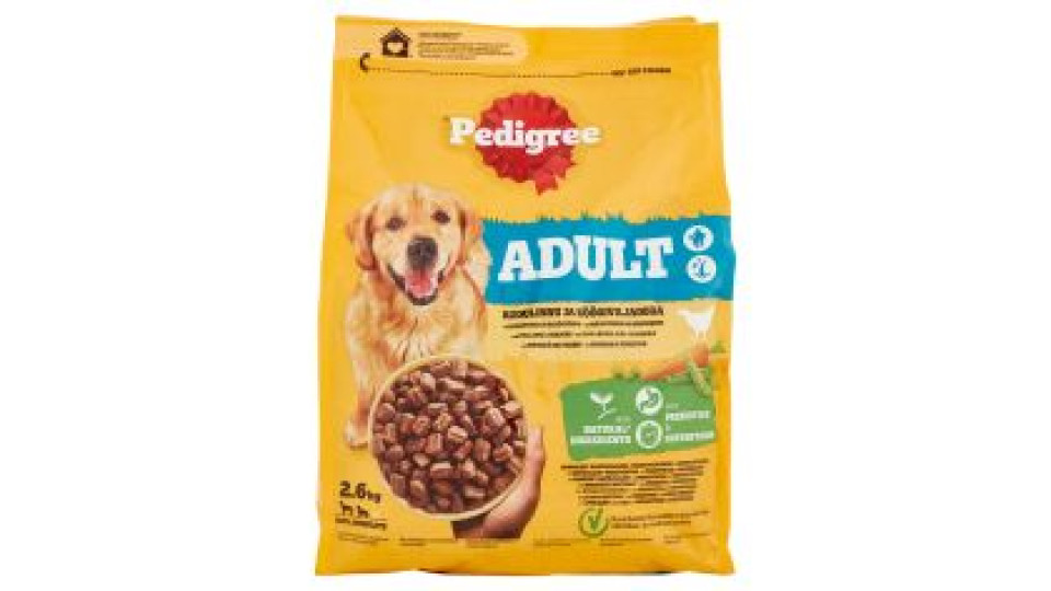 Pedigree Cibo Secco Cane Adulto Pollame Verdure 2.6Kg