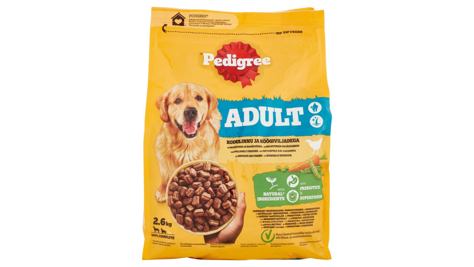 Pedigree Cibo Secco Cane Adulto Pollame Verdure 2.6Kg