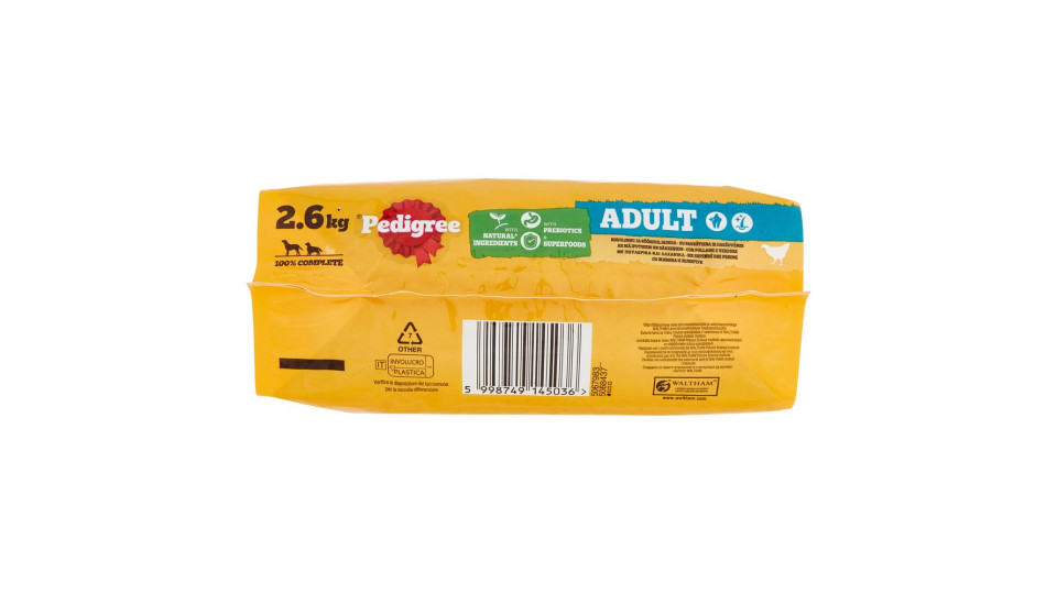 Pedigree Cibo Secco Cane Adulto Pollame Verdure 2.6Kg