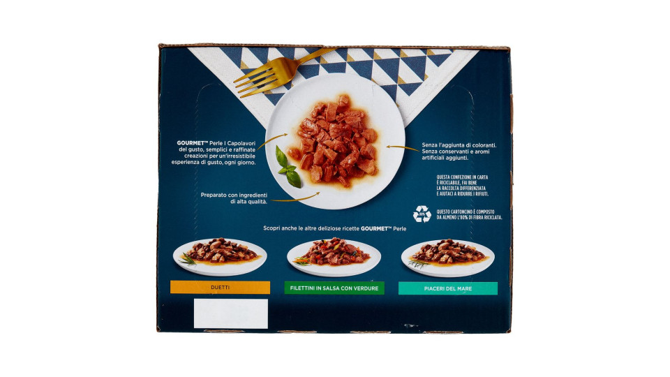 PURINA GOURMET Perle I Capolavori del Gusto Pollo, Vitello, Salmone, Pesce dell'Oceano 24x85g
