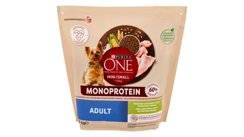 PURINA ONE Mini/Small Monoprotein Adult Tacchino 1,2 kg