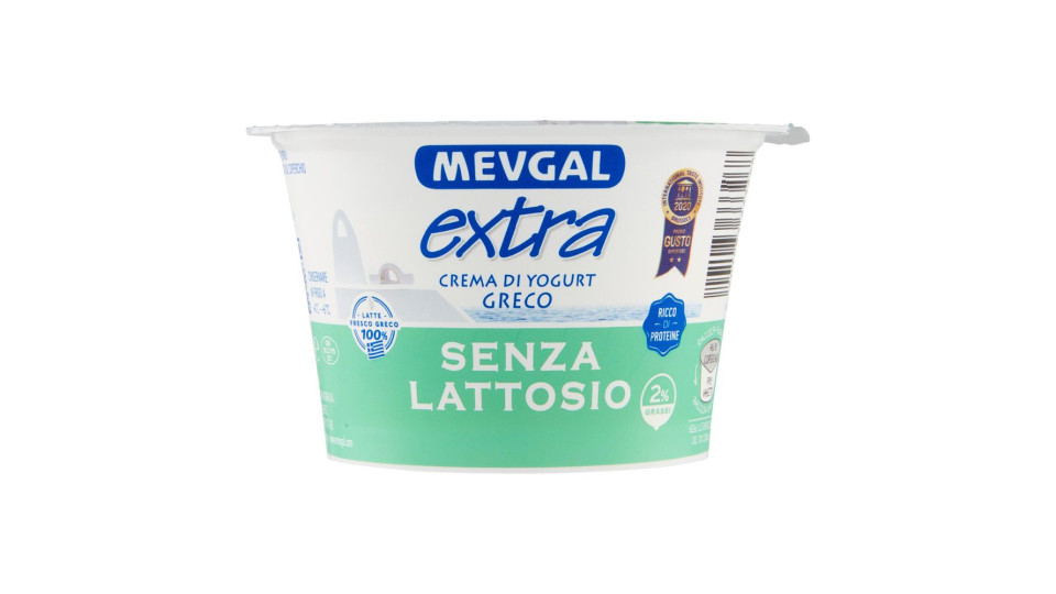 Mevgal extra Crema di Yogurt Greco Senza Lattosio 2% Grassi 150 g