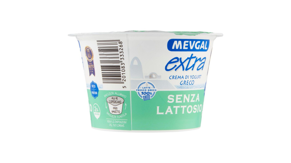 Mevgal extra Crema di Yogurt Greco Senza Lattosio 2% Grassi 150 g