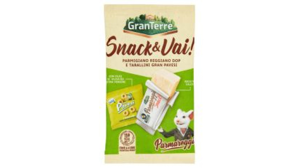 Parmareggio Snack & Vai! Parmigiano Reggiano DOP e Tocchetti al Mais Gran Pavesi 37 g