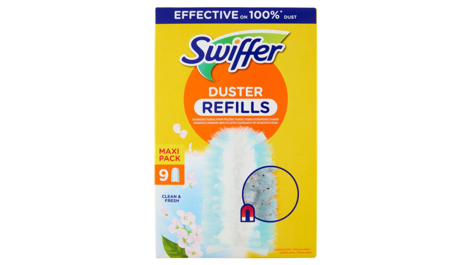 Swiffer Duster Cattura Polvere Clean & Fresh - Ricarica 9 Piumini per spolverare
