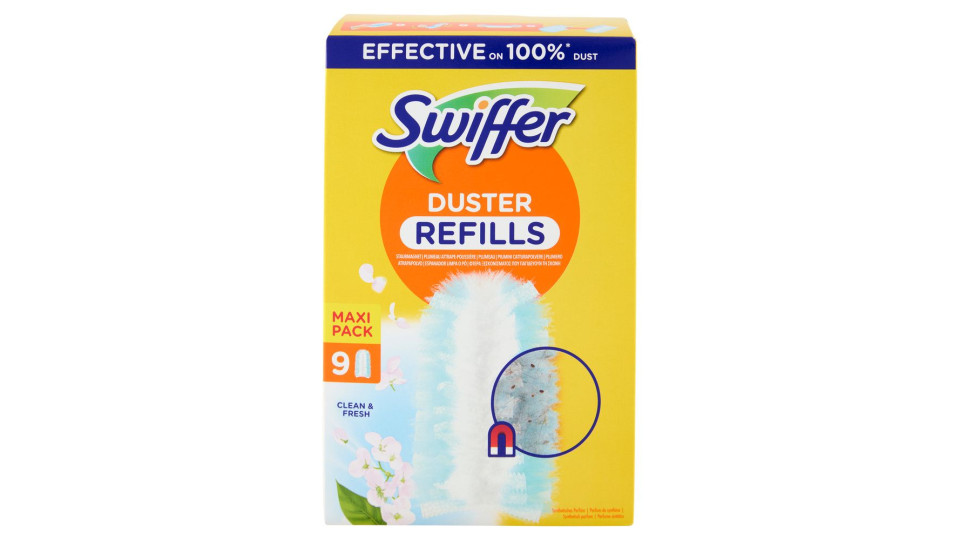 Swiffer Duster Cattura Polvere Clean & Fresh - Ricarica 9 Piumini per spolverare