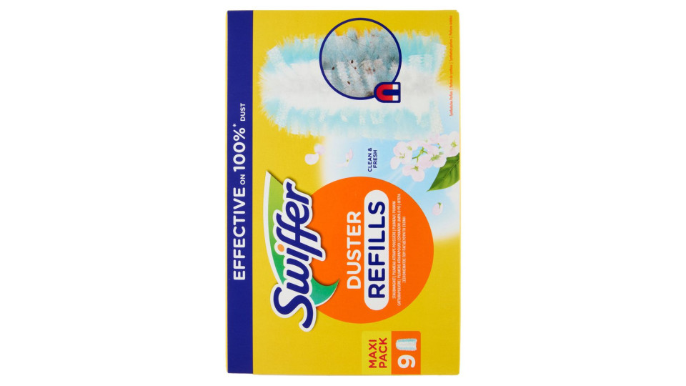 Swiffer Duster Cattura Polvere Clean & Fresh - Ricarica 9 Piumini per spolverare