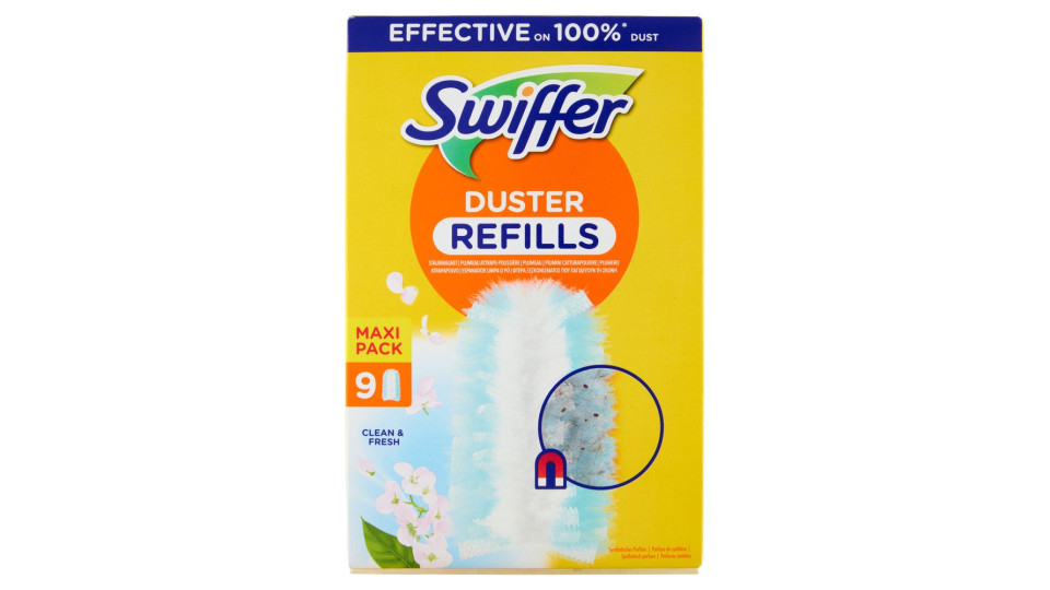 Swiffer Duster Cattura Polvere Clean & Fresh - Ricarica 9 Piumini per spolverare