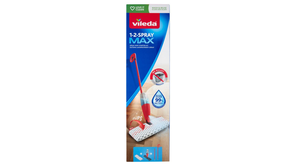 Vileda 1-2-Spray Max Sistema Lavapavimenti Spray