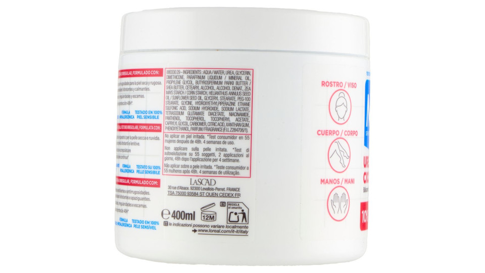 Mixa Urea Cica Repair+ Crema Riparatrice Levigante 400 ml