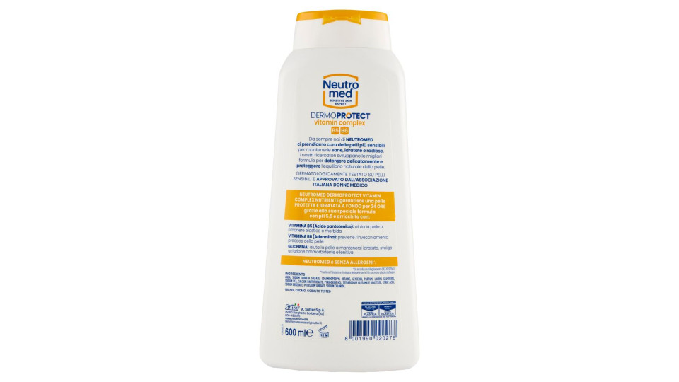 Neutromed Dermoprotect vitamin complex Bagnodoccia Nutriente Mandorla e Miele pH 5,5 600 ml