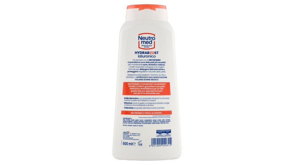Neutromed Hydraboost ialuronico Bagnodoccia Intimo e Corpo Calendula pH 5,5 600 ml