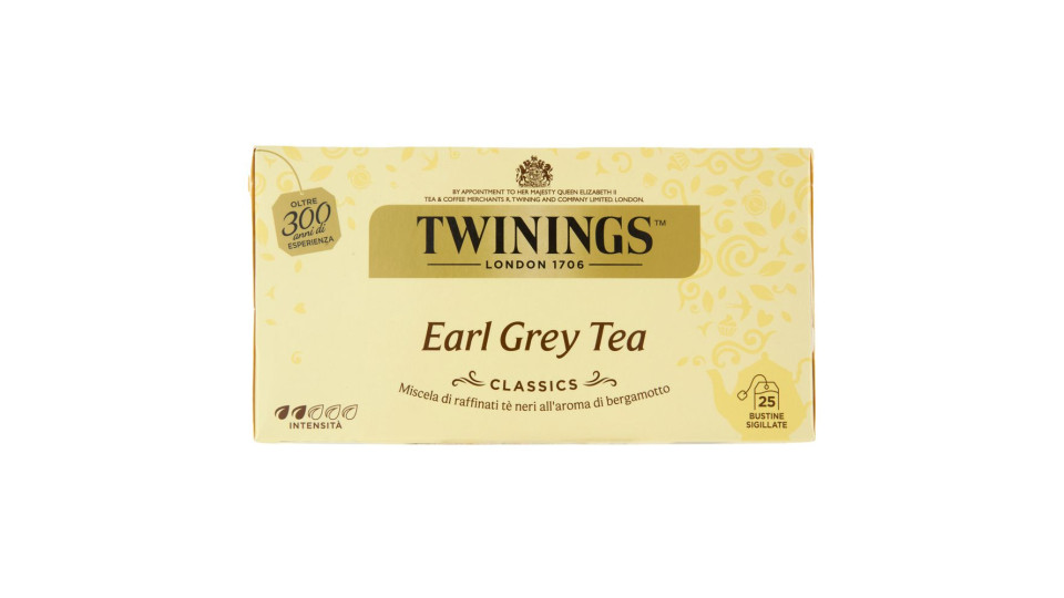 Twinings Earl Grey Tè Nero al sapore di Bergamotto 25 filtri + 1 omaggio The 52 g