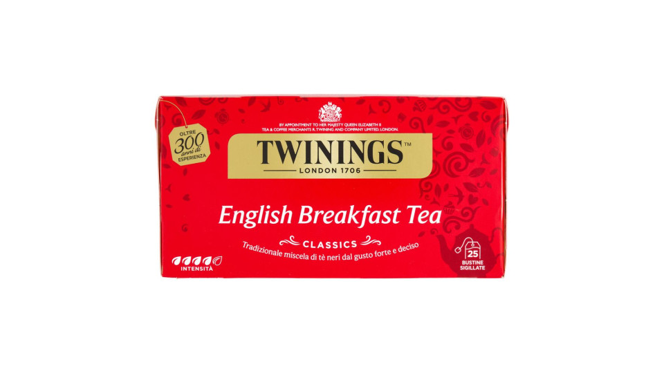 Twinings English Breakfast Tea Tè Nero 25 filtri +1 omaggio The 52 g