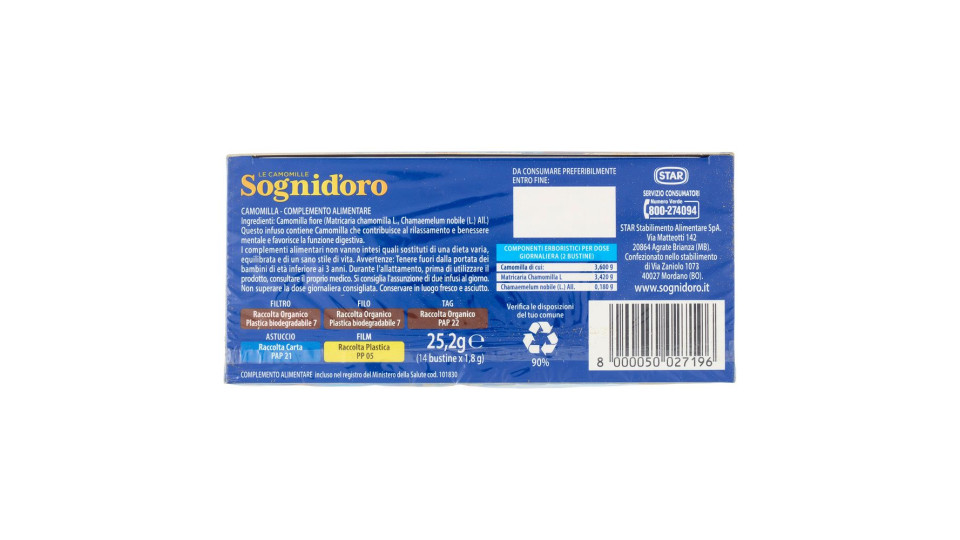 Sognid'oro Le Camomille DoppioFiore 14 x 1,8 g