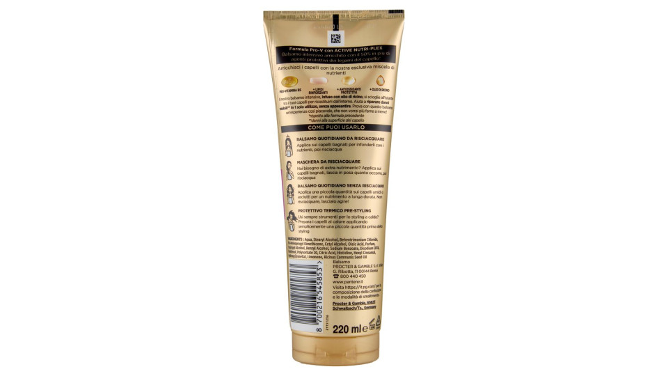 Pantene Pro-V Ricci Perfetti Balsamo Intensivo 3 Minute Miracle 220 ml