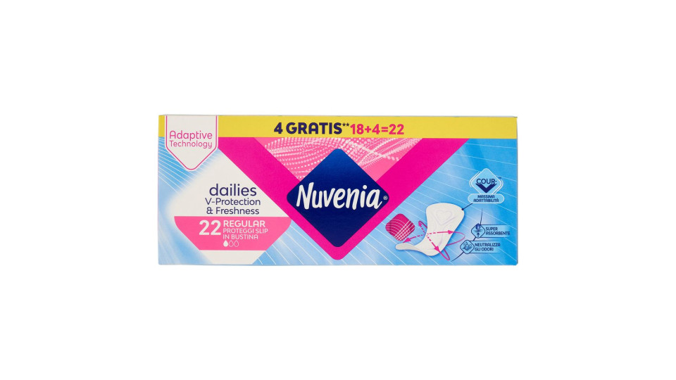 Nuvenia dailies V-Protection & Freshness Regular Proteggi Slip in Bustina 22 pz