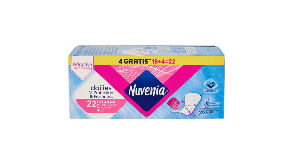 Nuvenia dailies V-Protection & Freshness Regular Proteggi Slip in Bustina 22 pz