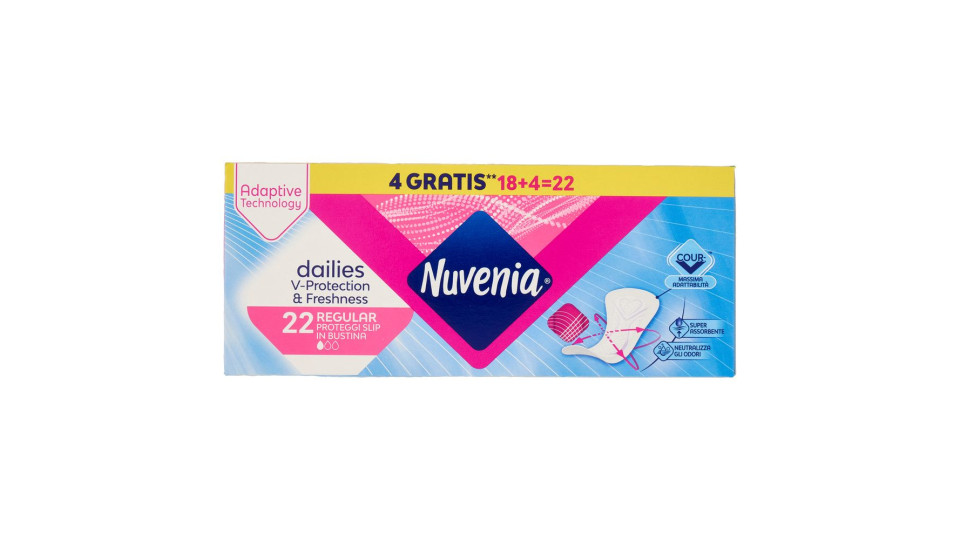 Nuvenia dailies V-Protection & Freshness Regular Proteggi Slip in Bustina 22 pz