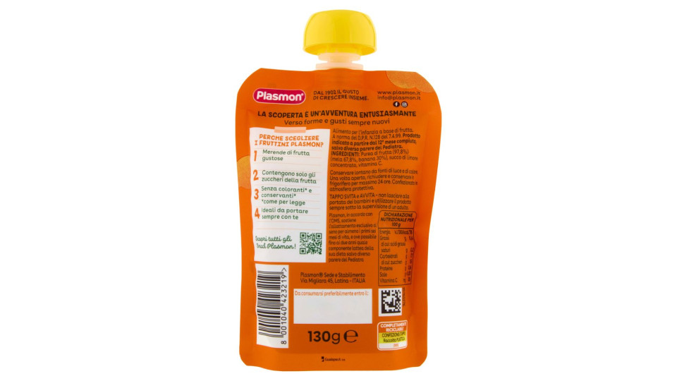 Plasmon i Fruttini Mela e Banana 130 g