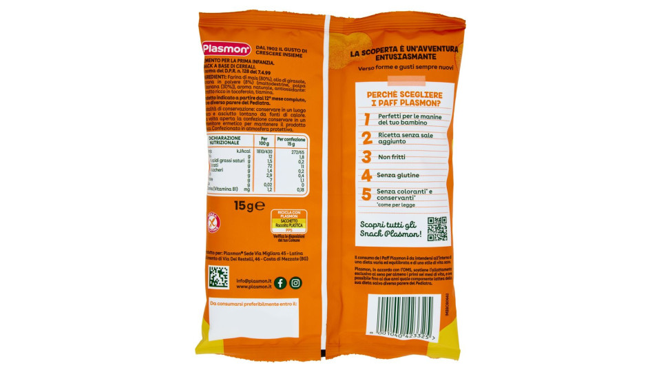 Plasmon i Paff Banana 15 g