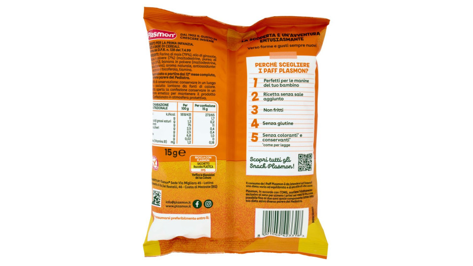 Plasmon i Paff Fragola 15 g