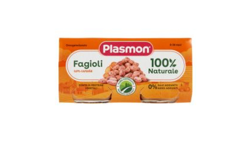 Plasmon Omogeneizzato Fagioli con carote 2 x 80 g